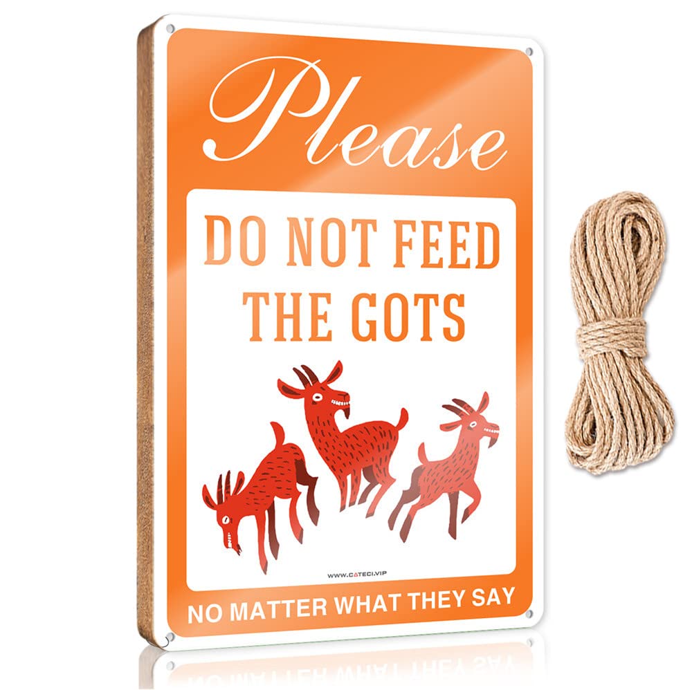 Funny Bathroom Signs Wall Decor Please Don’T Feed The Goats, No Matter What They Say Wooden Sign Playroom Decor Door Decorations Hanging Outdoor(15X28CM)