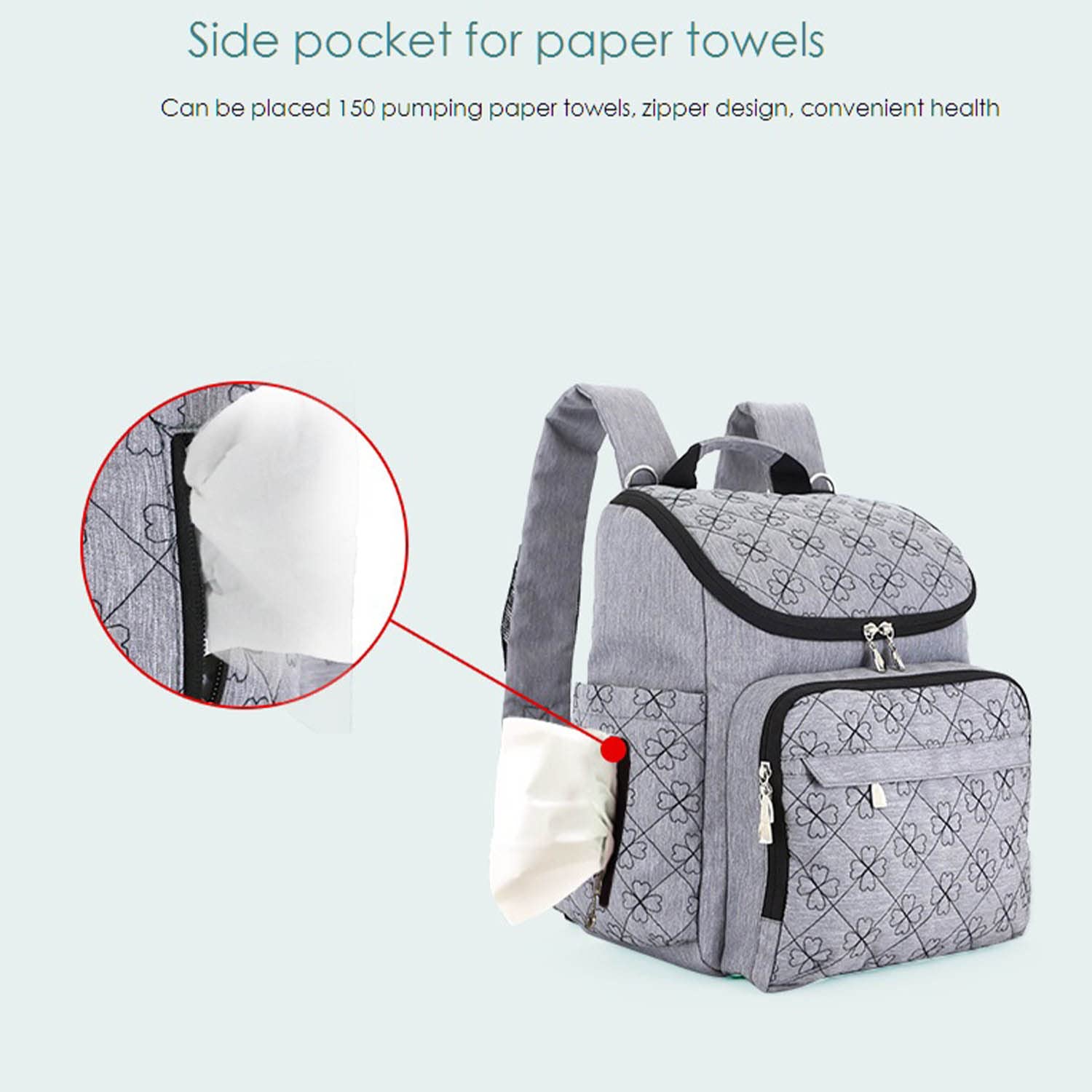 Bolsa de Pañales de Moda para Mamá, Mochila de Viaje para Bebé, Organizador de Pañales, Bolsa de Lactancia para Cochecito de Bebé,Blue