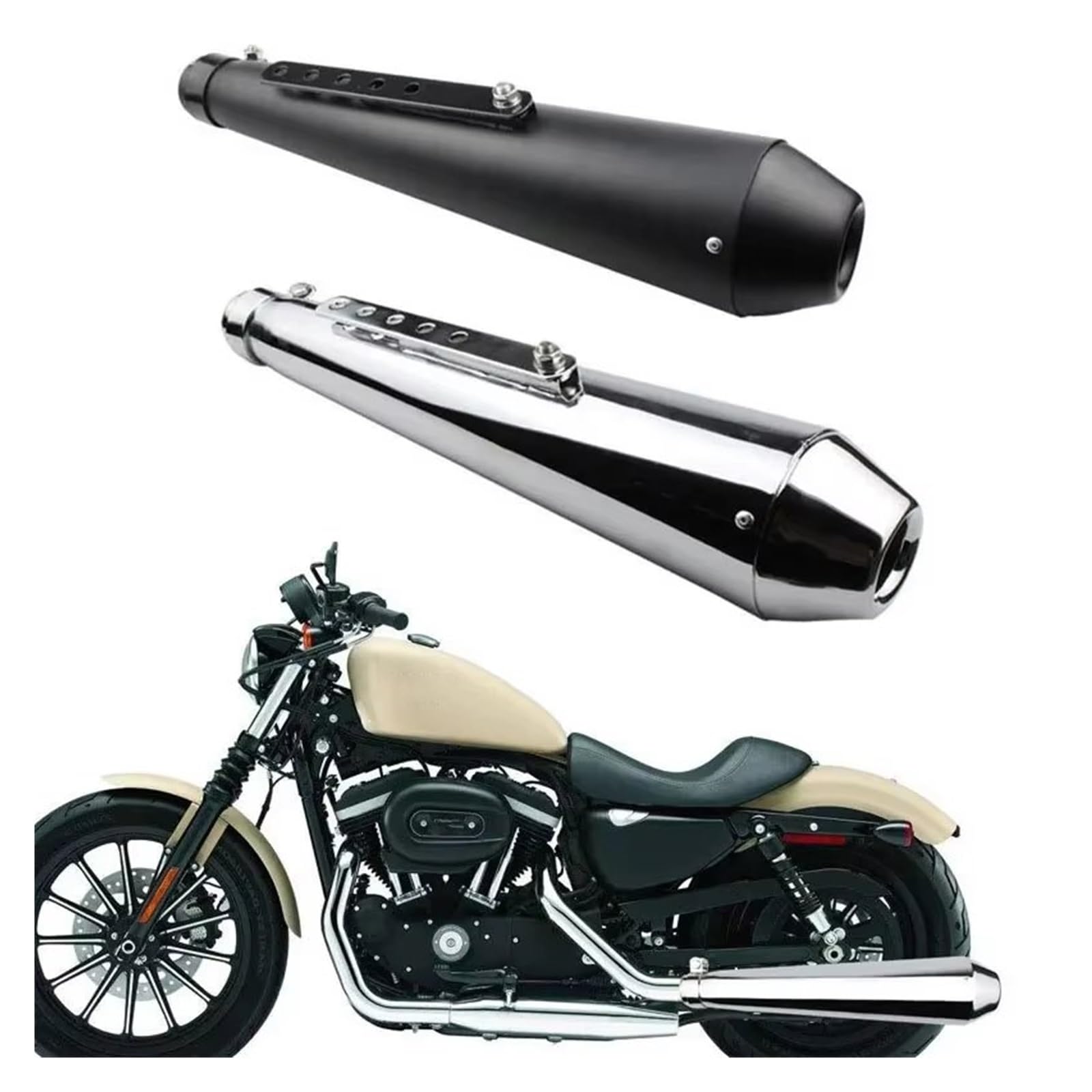 silencioso escape moto Para cg125 Para sr400 Para cb500 Para CM300 | Para Cafe Universal silenciador Escape para motocicleta Retro Vintage clásico galvanoplastia Escape Moto(B1)