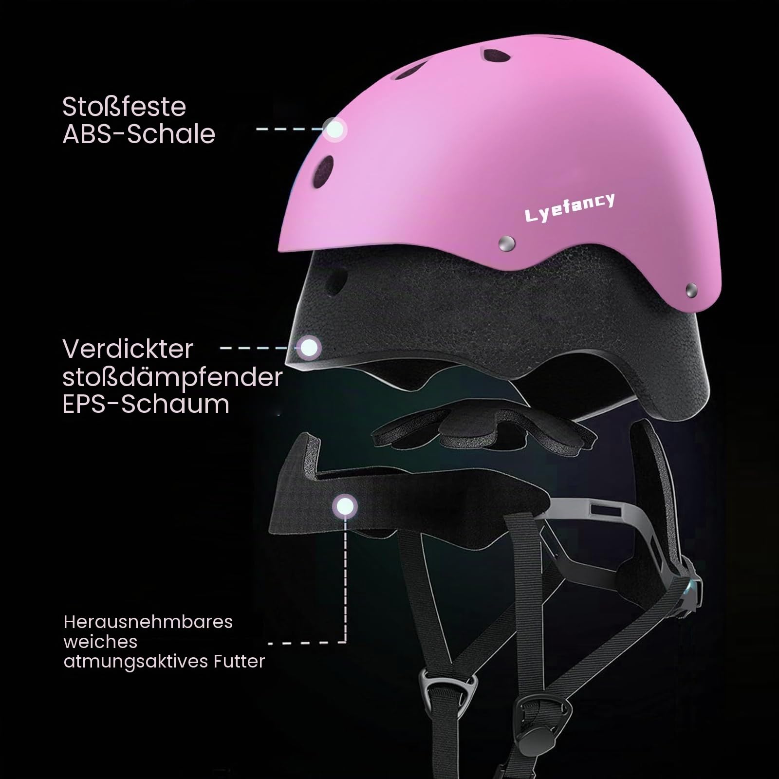 Kinder-Fahrradhelm und -polster, Set für 3–13 Jahre alte Jungen und Mädchen, Kleinkind-Helm-Schutzausrüstung, verstellbare Sicherheit, Kinderhelm, Ellenbogen-Knieschoner, Set für Roller,