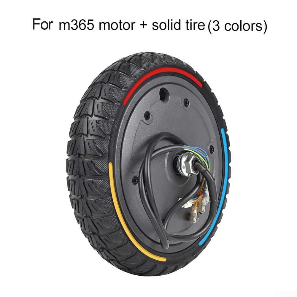 Rueda de motor de neumático sólido de 36 V 350 W, para scooter eléctrico M365 de 8,5 x 2 – 6,1, 215 x 102 mm, goma + aleación de aluminio (azul)