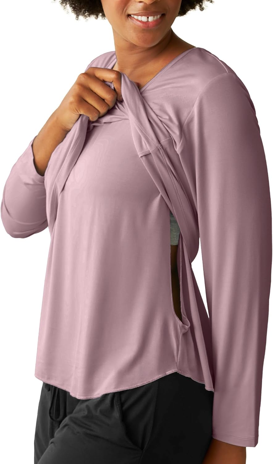 Kindred Bravely Riley Maternity & Nursing Nightgown, Ribbed Postpartum Pajamas