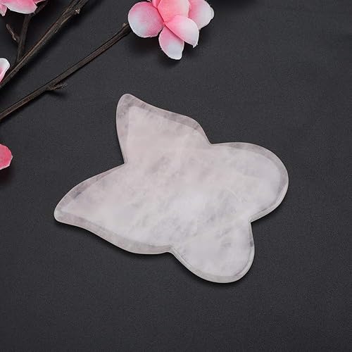 Miniatura 7 de Crystal Healing Masaje Piedra Scrapping Plate Rose Quartz Scraping Stone Butterfly Shaped Face Scraping Jade