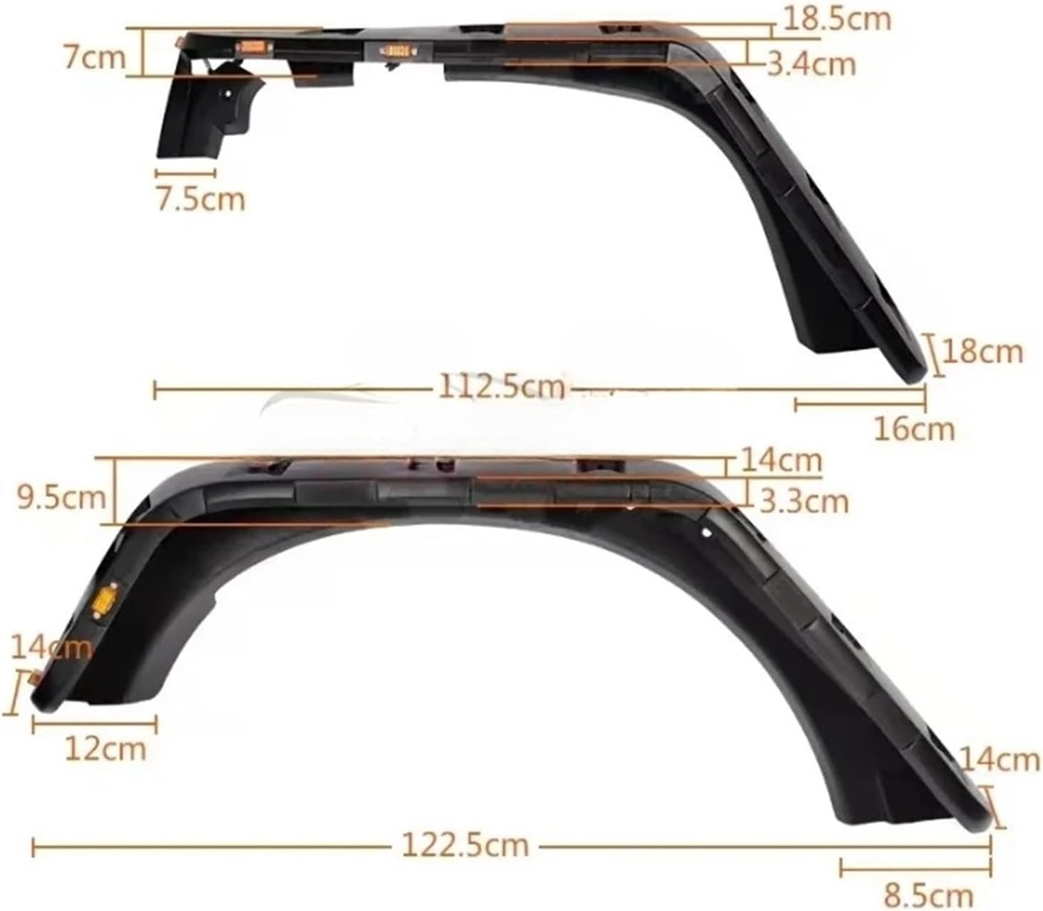 SIDE LIGHT LAMP FENDER FLARES ，Compatible For JEEP WRANGLER JK 2007-2018