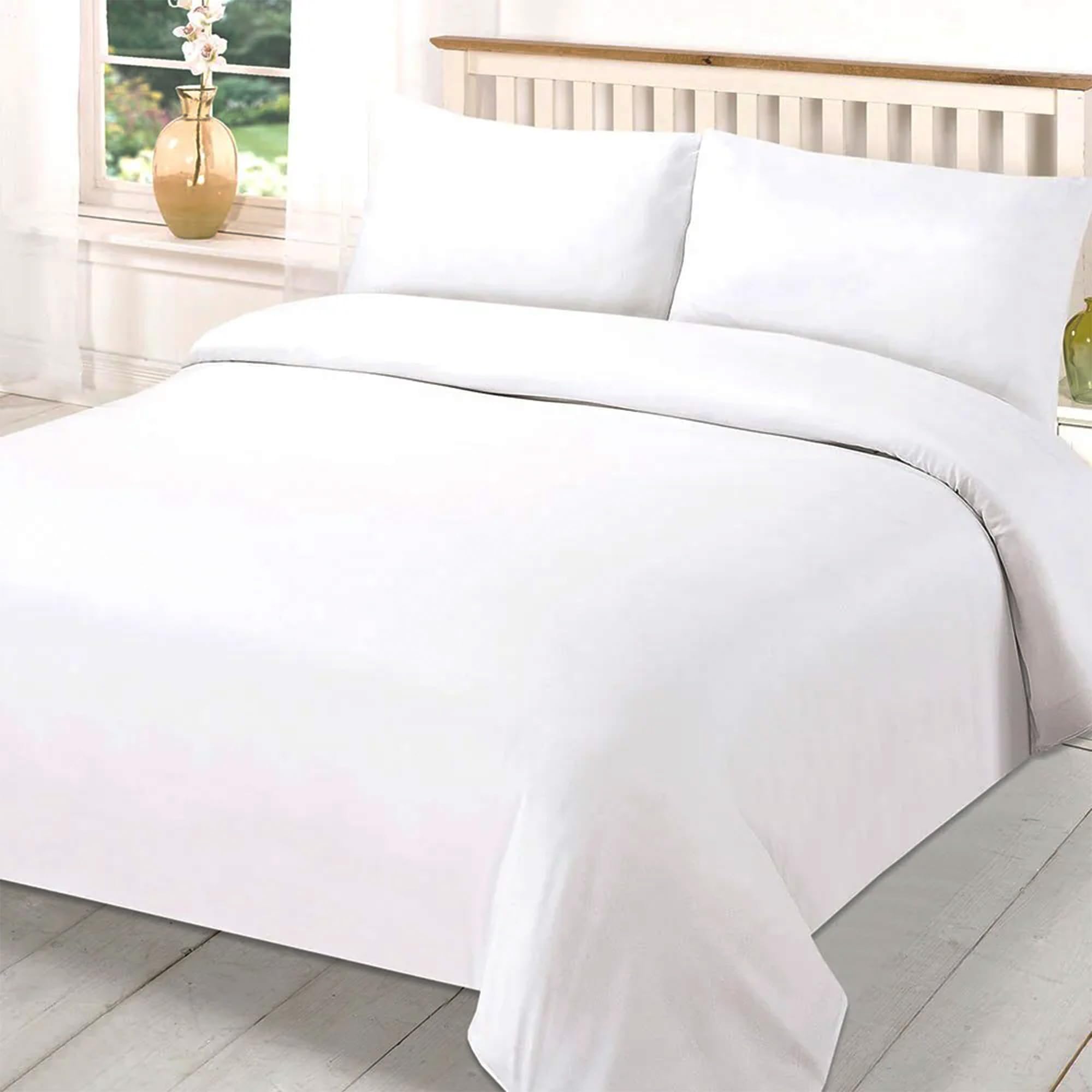 EverSoft Bedding 3PCS 100% Egyptian Cotton King Duvet Cover 400 Thread Count Kingsize Duvet Cover Sets with 2x Pillowcase King Size Duvet Cover Sets