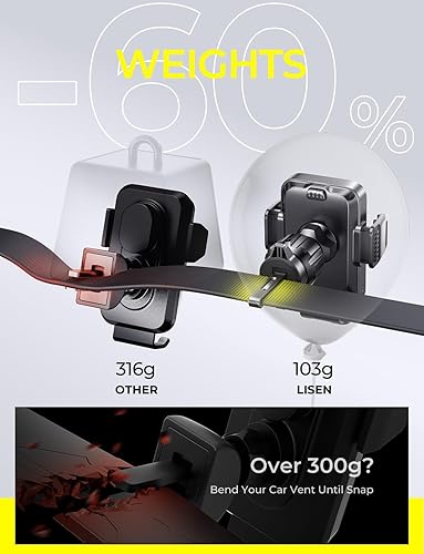 Miniatura 3 de LISEN Cargador inalámbrico para automóvil, 15 W, carga rápida, ventilación de aire, soporte para teléfono, cargador de teléfono para automóvil sin