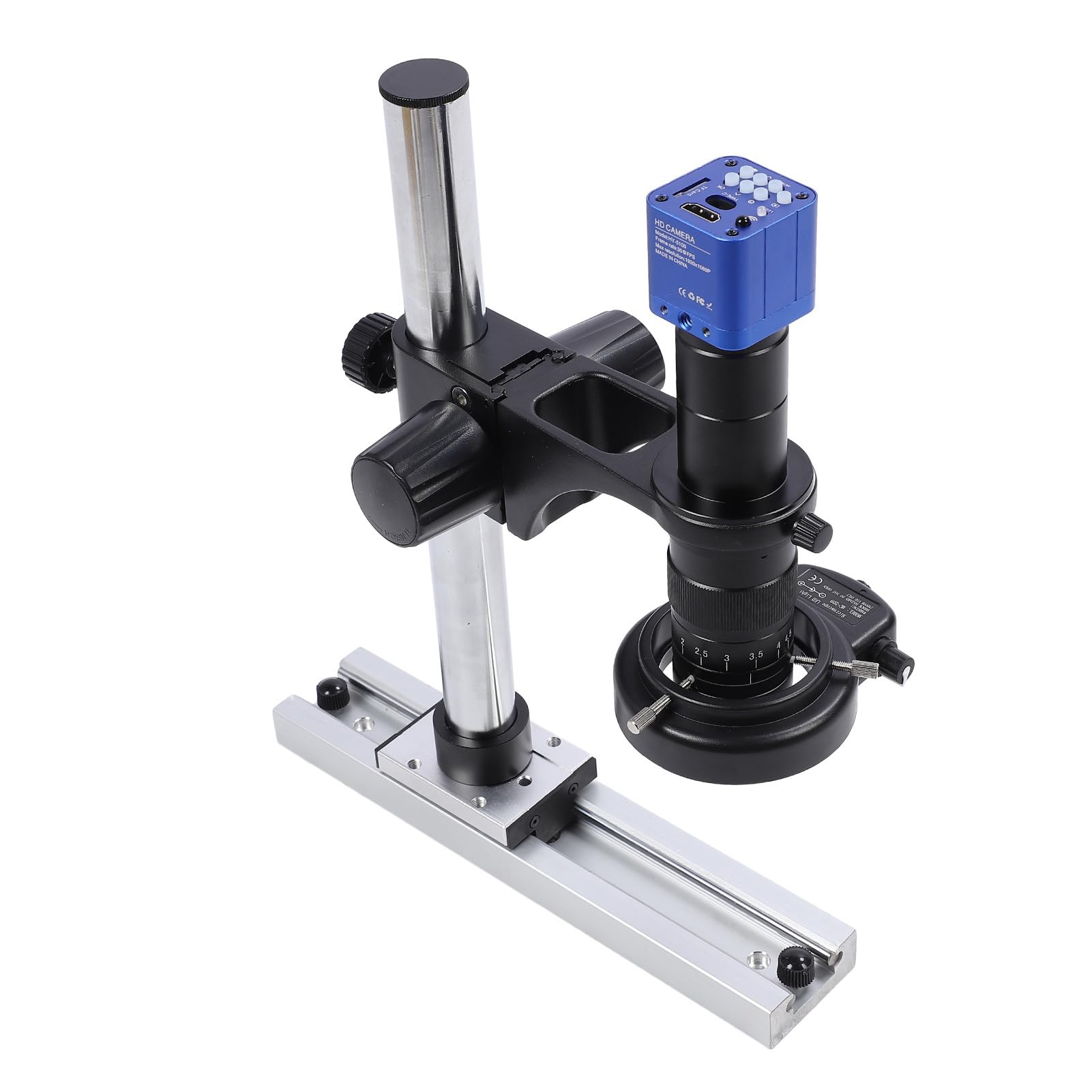 ViaGasaFamido Cámara de Microscopio Digital, Sensor de Vídeo CMOS de 24MP HD 1080P para Telescopio de Microscopio de Inspección de Visión Industrial (Enchufe de la UE)