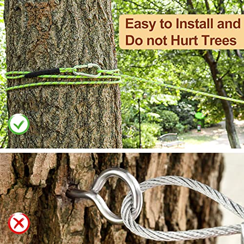 XiaZ Dog Tie Out Cable for Camping, 100FT Portable Overhead Trolley System for Dogs up to 300lbs，Dog Lead for Yard, Camping, Parks, Outdoor Events,5 min Set-up, Green by XiaZ - Image 6