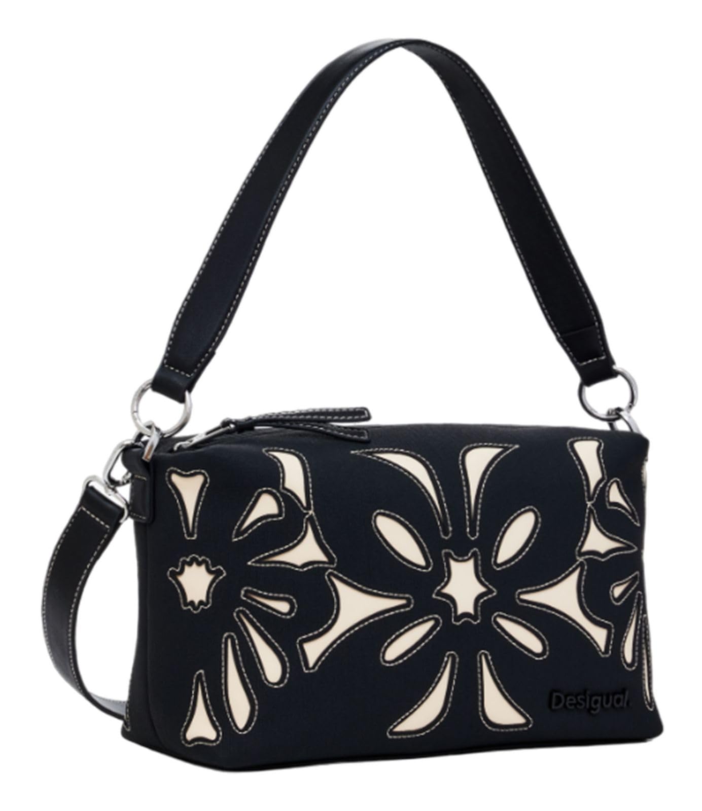 Desigual Sac à main en polyuréthane pour femme, noir, taille unique, Noir, One size