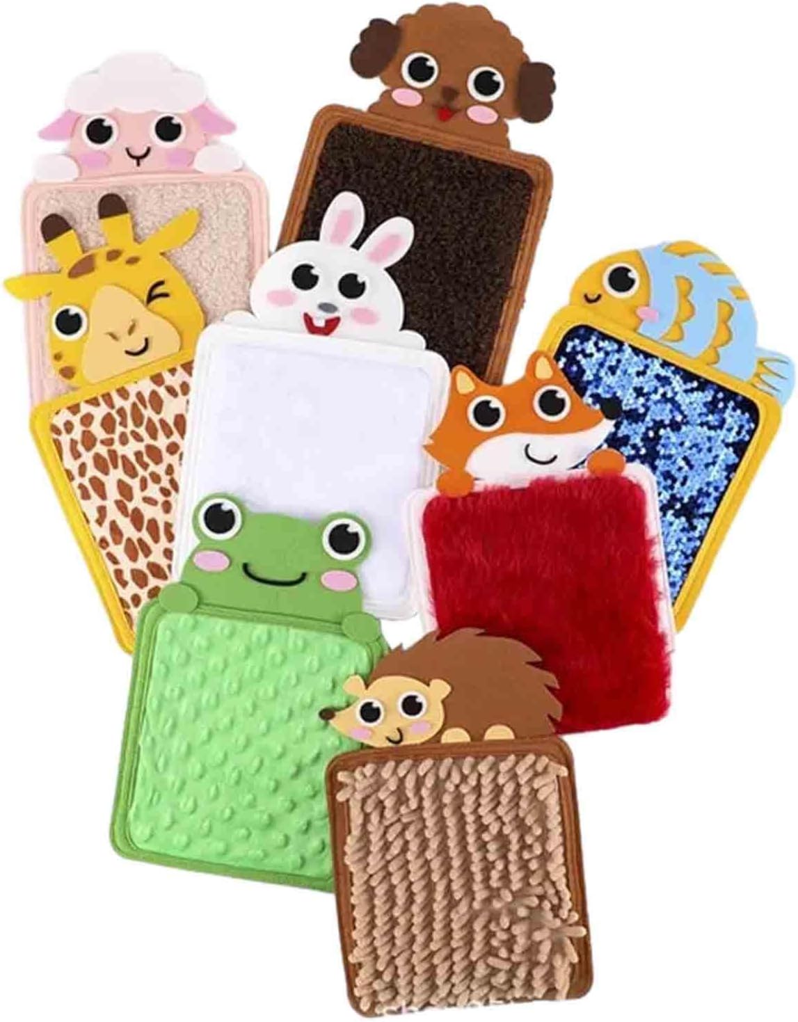harayaa 8Pcs Sensory Mats Educational Sensory Pads Sensory Toys Animal Theme