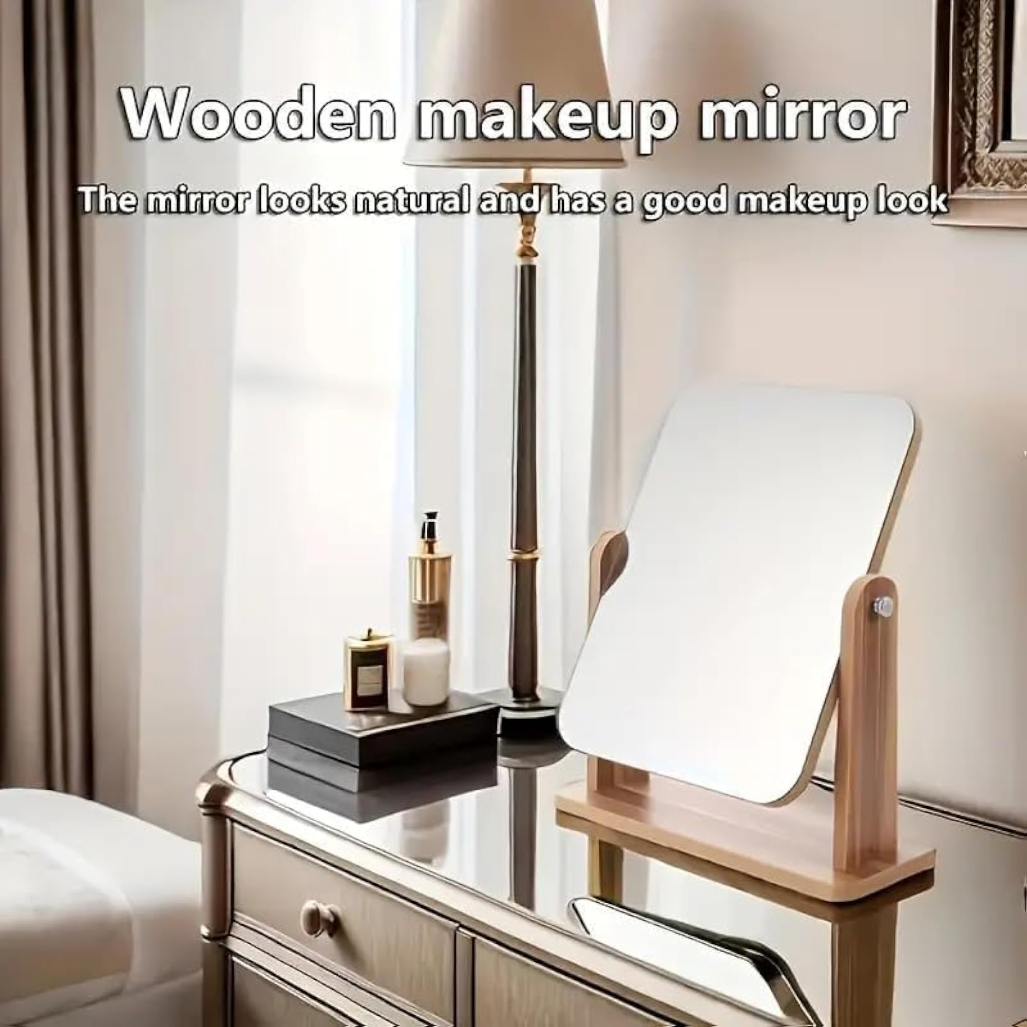 Portable Rectangular Makeup Mirror with Stand