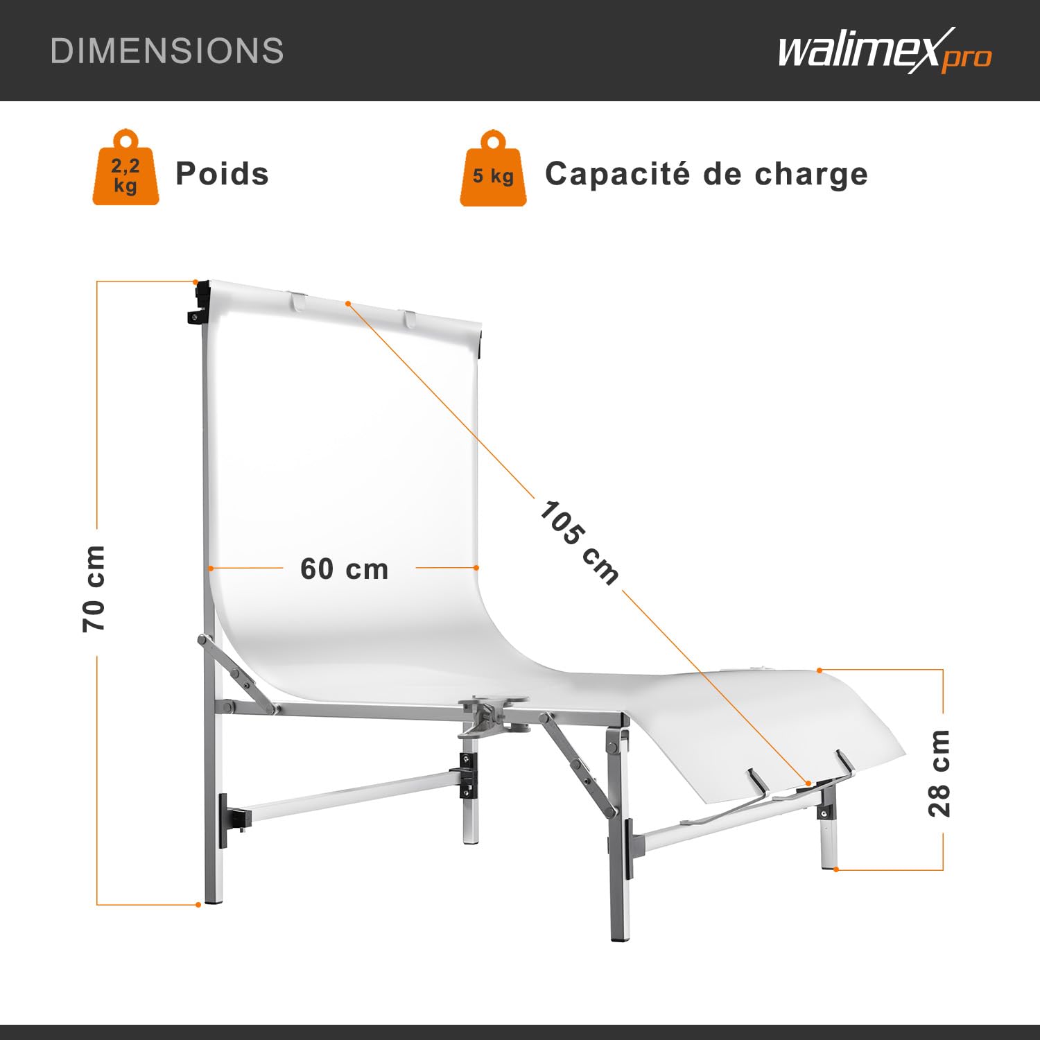 Walimex Pro Table de prise de vue Tavola (hauteur de prise de vue 28 cm)
