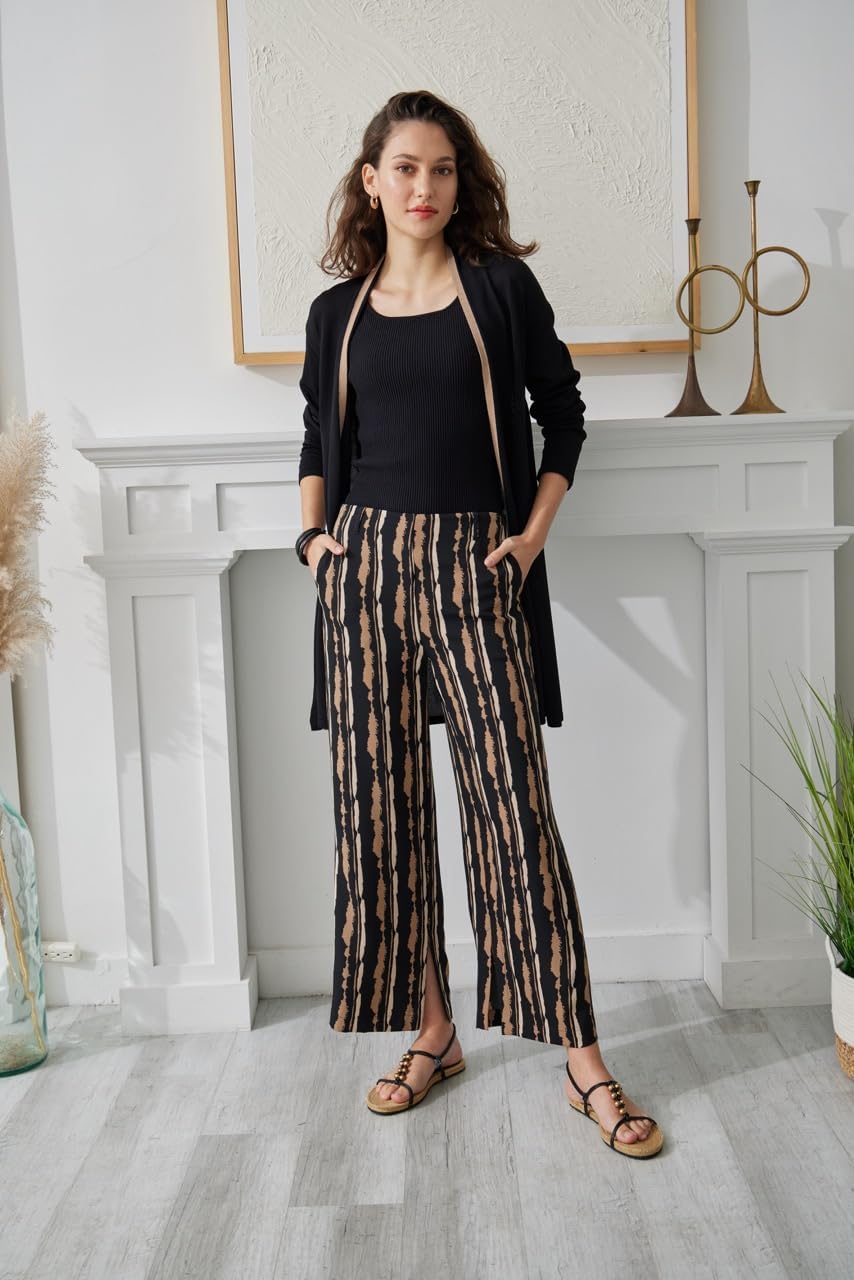 Lyssé Renee High Waisted Wide Leg Cropped Pants Women – Ankle Pant with Pockets, Flowy Lightweight and High Inseam-Hem - Image 7