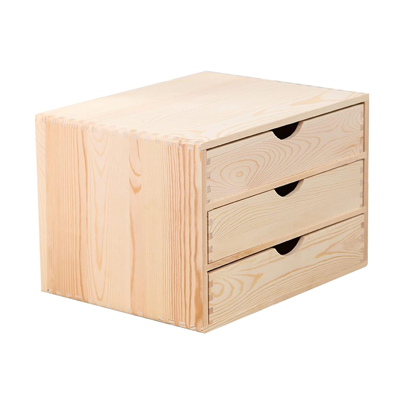 Organizer da scrivania in legno di pino con cassetto – schedario piatto A4 e scatola portaoggetti per documenti, forniture e cancelleria organizzazione