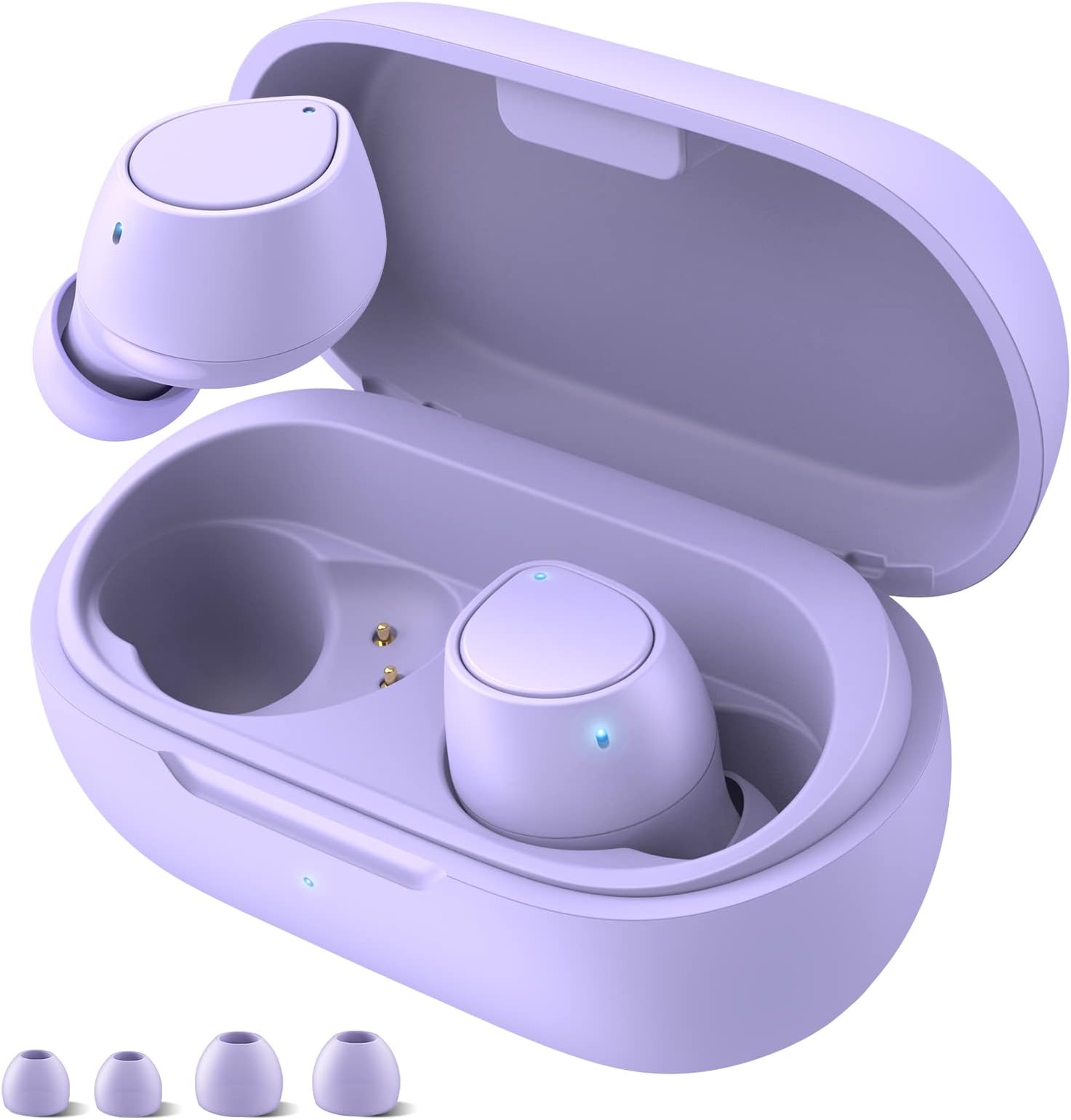 iMangoo 5.2 Bluetooth Headphones for Apple iPhone Air 17 16 16e 15 Pro Max 14 Plus 13, Small Ear Buds True Wireless Earbuds Earphones with Microphone Touch Control for Samsung S24 S23 Pixel 10 Purple