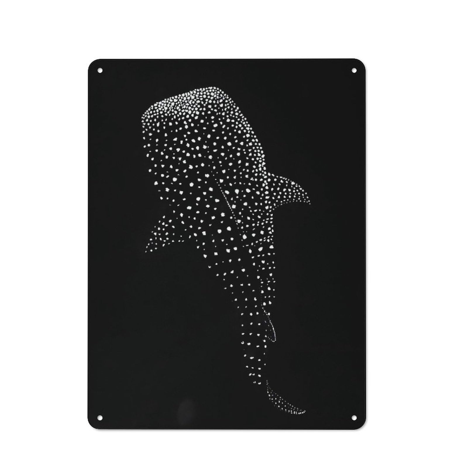 Junmoney Whale Shark Silhouette Retro Metal Sign 40X30cm For Garden Room Or Summerhouse, For Garden Room Decor Fans
