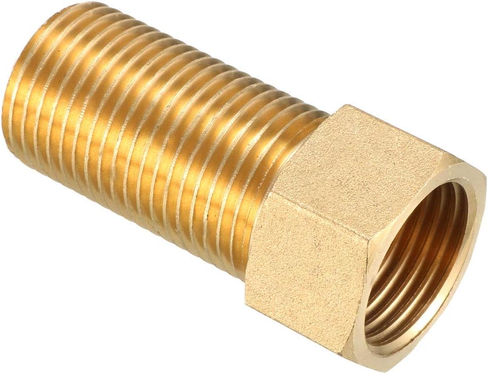 Pipe Connecting Conversion, Brass Threaded Pipe Fitting G1/2 Male x G1/2 Female Adapter 50mm Length(50mm)