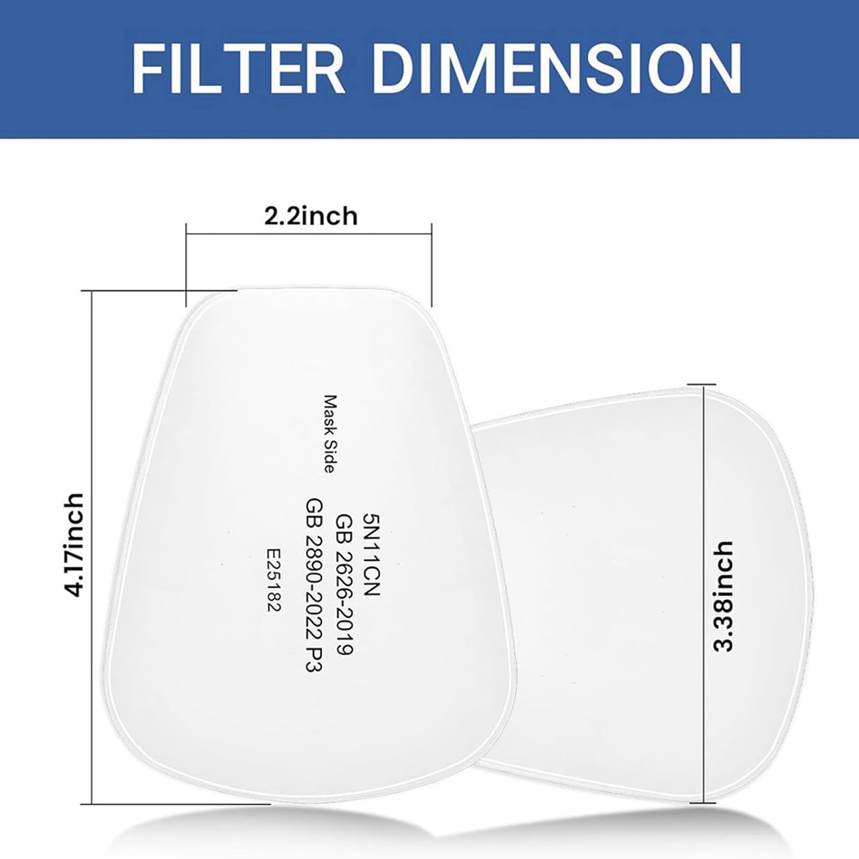 Cartuchos de Filtro para Respirador 5N11 para Filtros de Mascarilla de las Series 6200, 6502 y 7502, para Corte A Prueba de Polvo y con Soplete (480 Unidades)