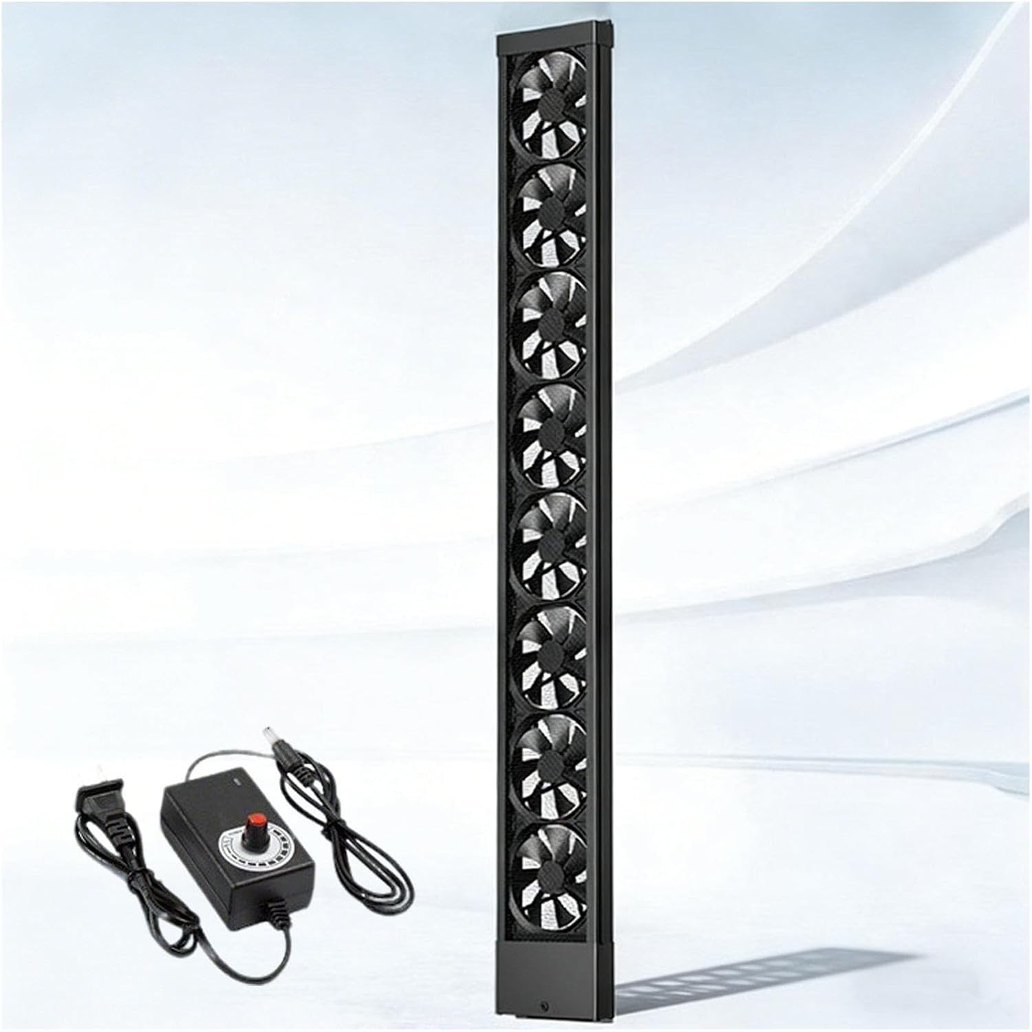 Window Exhaust Fan for Sliding Windows, Adjustable Speed Window Vent Fan, Vertical Fan No Need to Drill Holes embedDed Installation,Black-47.24-49.21in(120-125cm)