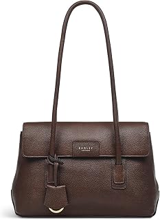 London Vines Avenue Flapover Shoulder Handbag for Women, Made from Grained Leather with Shoulder Straps, Handbag with Flapover Closure & Interior Zipped Pocket