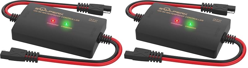 Controlador de Carga Solar SOLPERK 8 A 12 V PWM com Display LED, IP67, para Baterias AGM, GEL, Chumbo-Ácido e LiFePO₄, Kit com 2