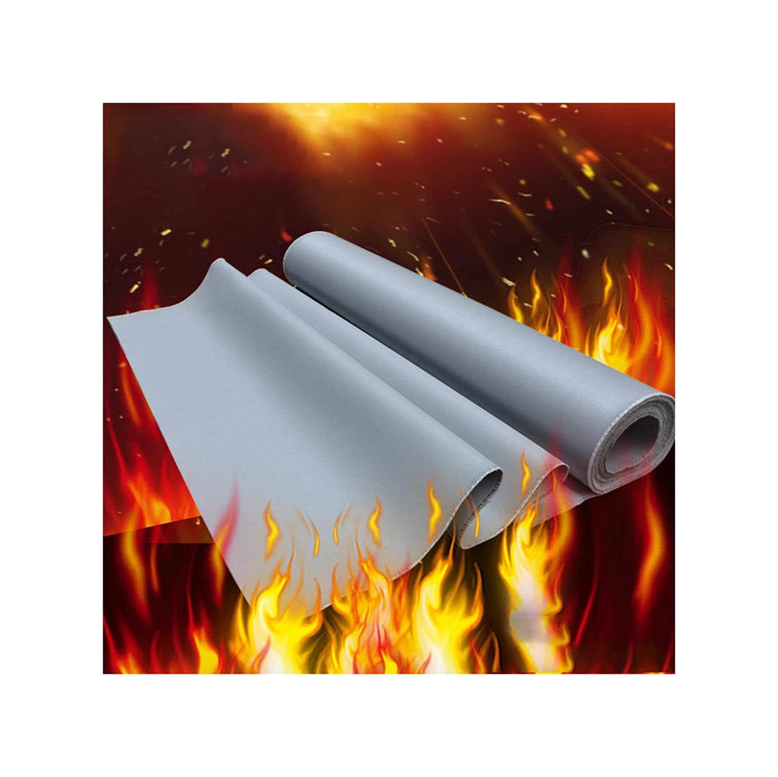 Schweißdecke Aus Geweberolle, Silikonbeschichtetes Glasfasergewebe | Hochtemperaturbeständig, Strapazierfähig, Hitzeschutz for Die Metallverarbeitung In Der Fabrik(1m x 1m x 0.6mm)