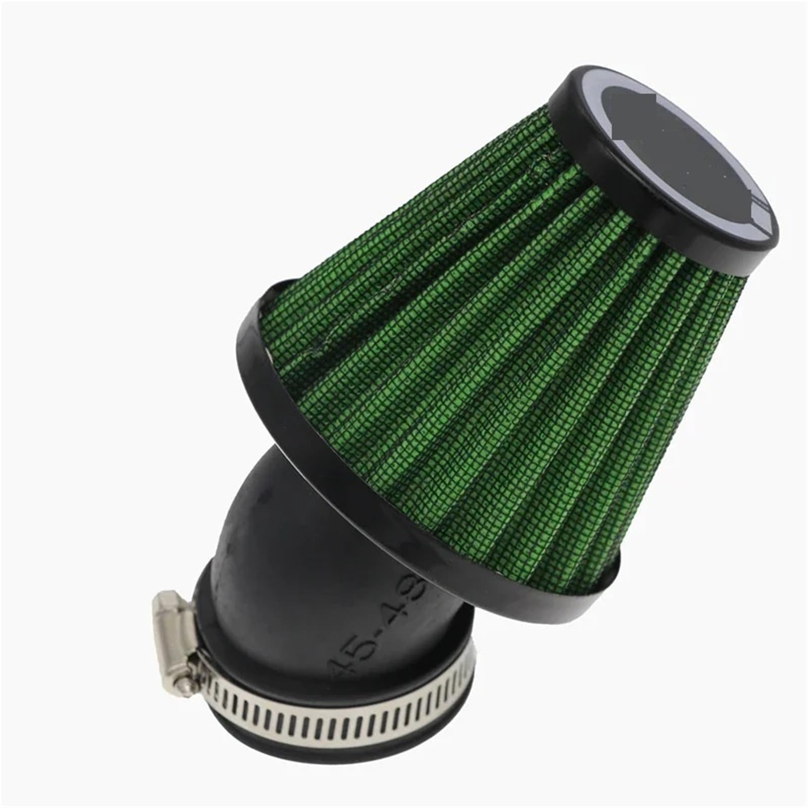 filtr powietrza zamienny Pasuje do filtra powietrza motocykla 28-48 mm Środek czyszczący Zacisk na filtrach wlotowych zgiętych pod kątem 45 °(Green 48mm)