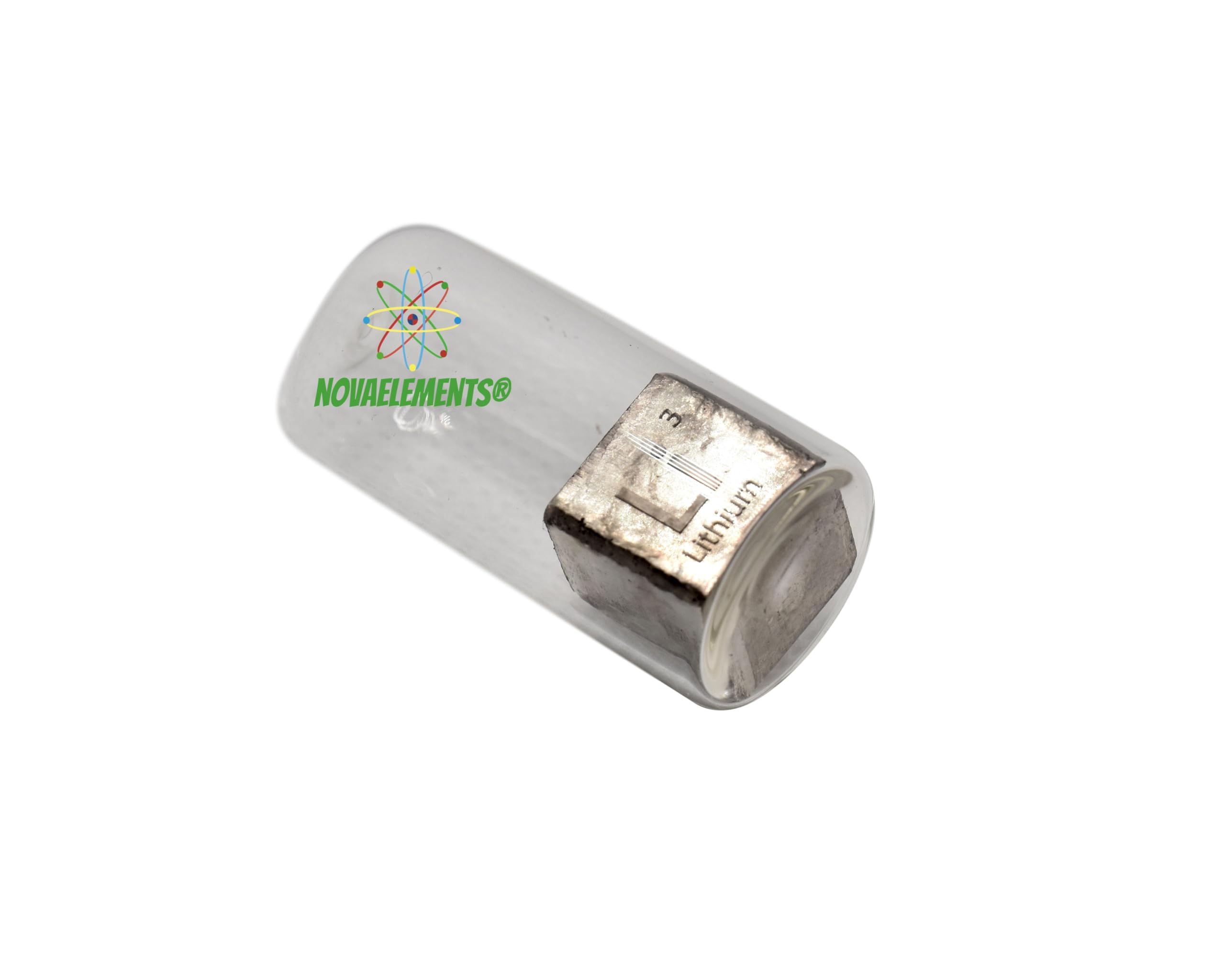 Lithium cube densité, Lithium métal cube 10 x 10 x 10 mm pur à 99,9 % pour collection d'éléments, en ampoule sous argon