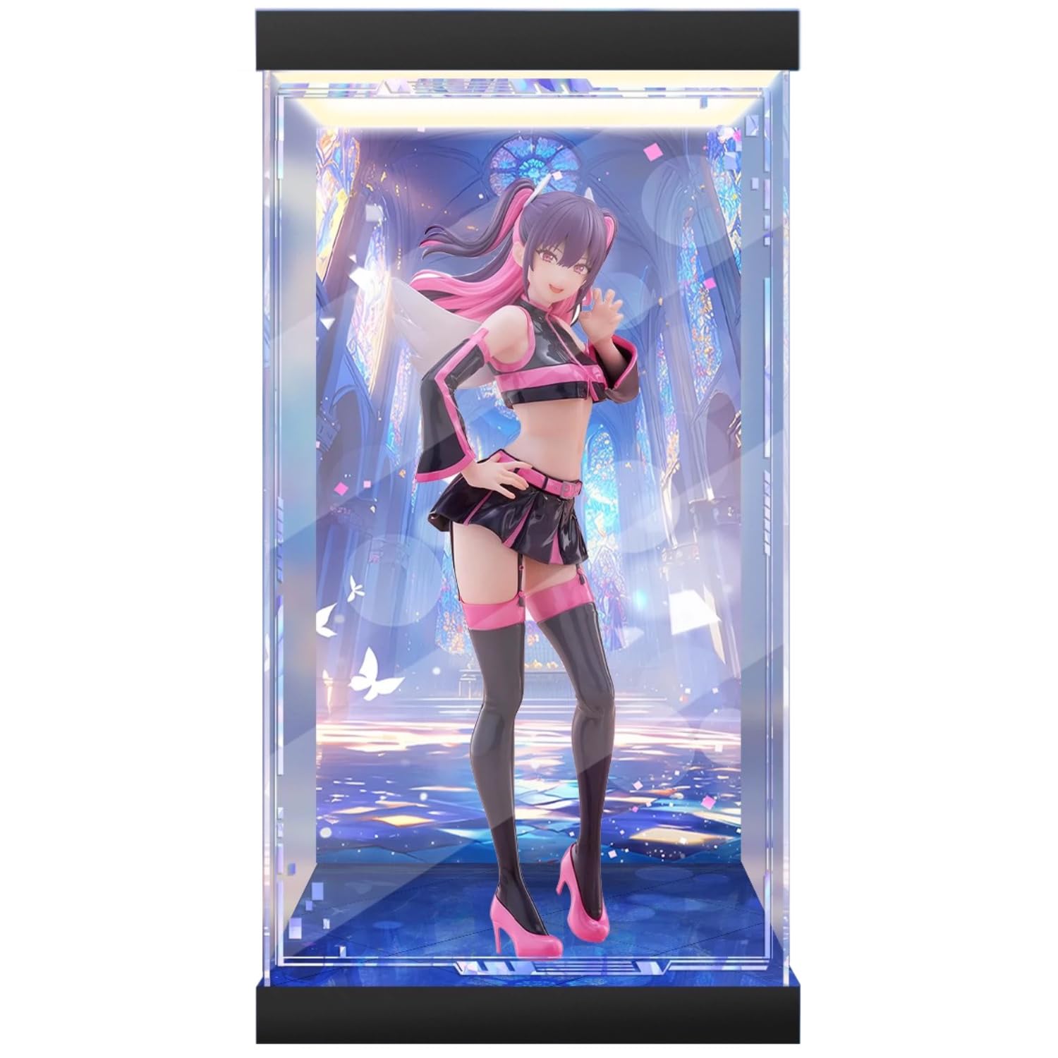 専用 フィギュアケース furyu FNEX 2.5次元の誘惑 ミリエラ 天使空挺隊/美花莉 1/7スケール (上下照明)