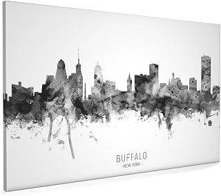 Buffalo New York Skyline Box Canvas Print with City Name -11674