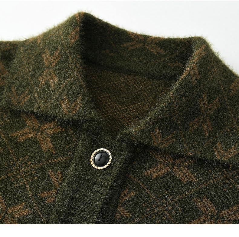 Cárdigan de punto para mujeres mayores con cuello clásico 2