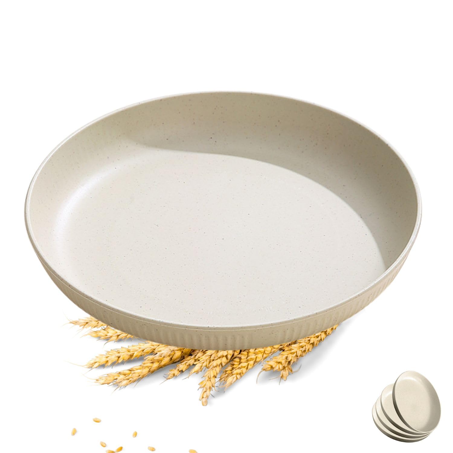 Wheat Straw Dinner Plates Set of 4 | Lightweight Unbreakable Kitchen Plates | Reusable Eco-Friendly BPA Free | Microwave & Dishwasher Safe Plates for Dining, Serving & Everyday Use — Amazon image 14