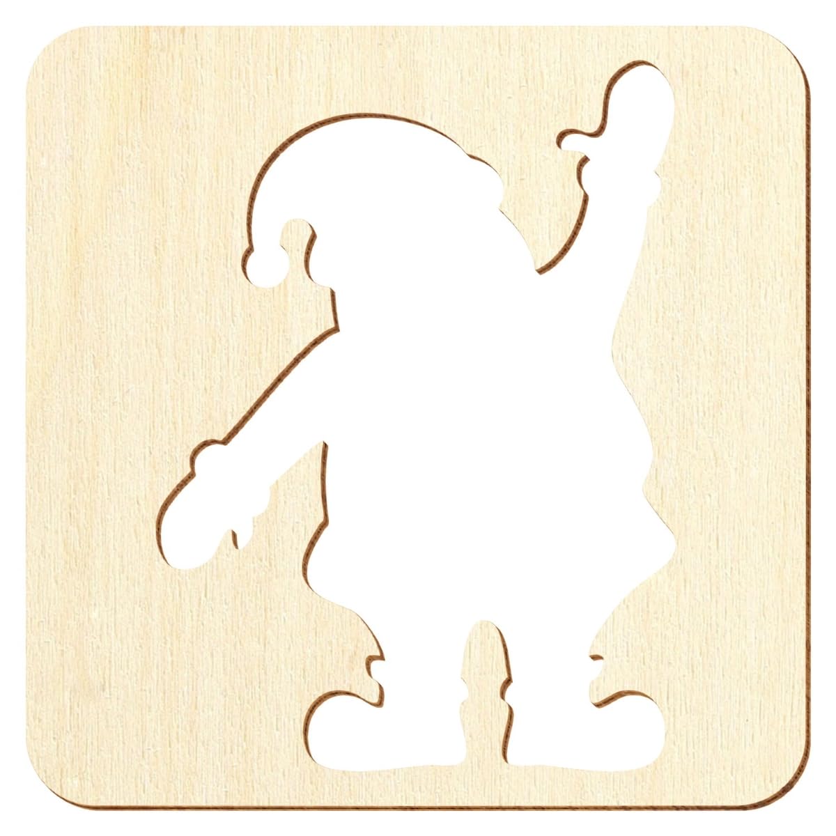 Plantilla de madera de Papá Noel – 3 – 50 cm Decoración Manualidades, tamaño: 17 cm, paquete con:25 unidades