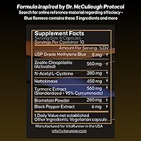 Vista 7 de Nutricel Blue Remove - Azul de metileno de grado USP 60 cápsulas con zeolita micronizada, nattoquinasa (sin OGM), cúrcuma, bromelina y NAC