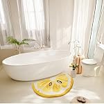 Ankah Fruit Tapis de bain mignons Rugs de salle de bains, particulièrement absorbant, très doux et rapide à sec qui convient pour la chambre d'enfant, salle de bain ou autre chambre, 17.7" x 31.5", Citron