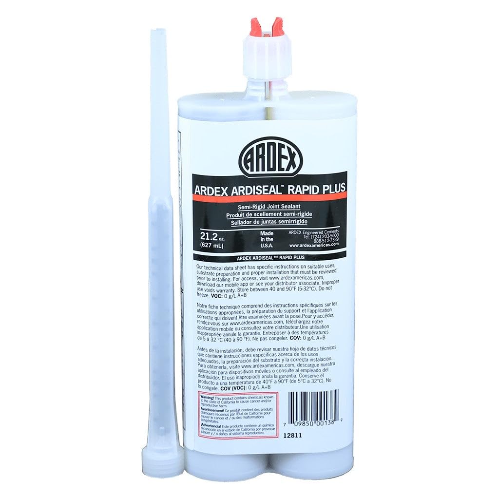 Ardex ARDISEAL Rapid Plus Semi-Rigid Joint Sealant, High-Performance Paste for Commercial and Residential Flooring Installation, 21.2 oz Cartridge, 12811