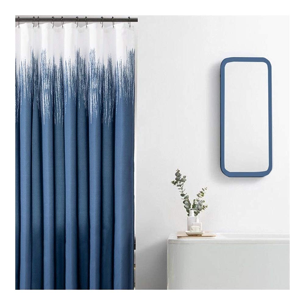 Langer Badevorhang mit Duschvorhang Schimmelbeständiger wasserdichter Badezimmervorhang aus dickerem Polyestergewebe 3D-Effekt Wasserwürfel Duschvorhang (Größe: 180X200cm)