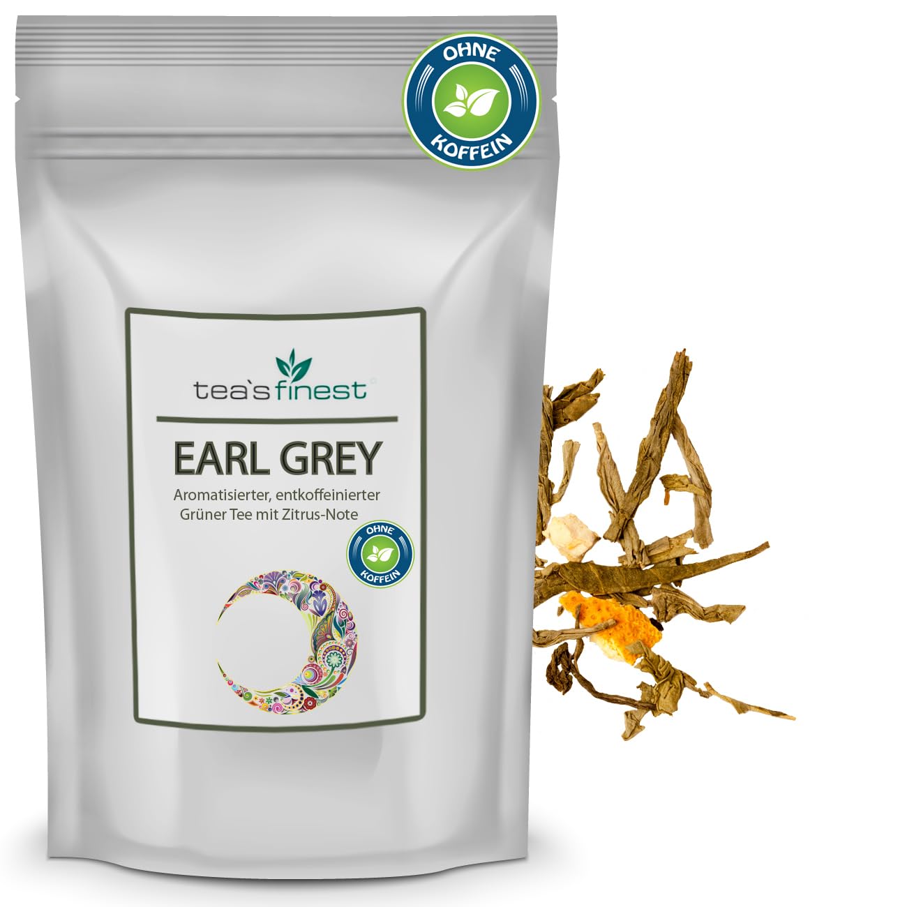 tea`s finest Grüner Tee Earl Grey (entkoffeiniert) (1000 Gramm)