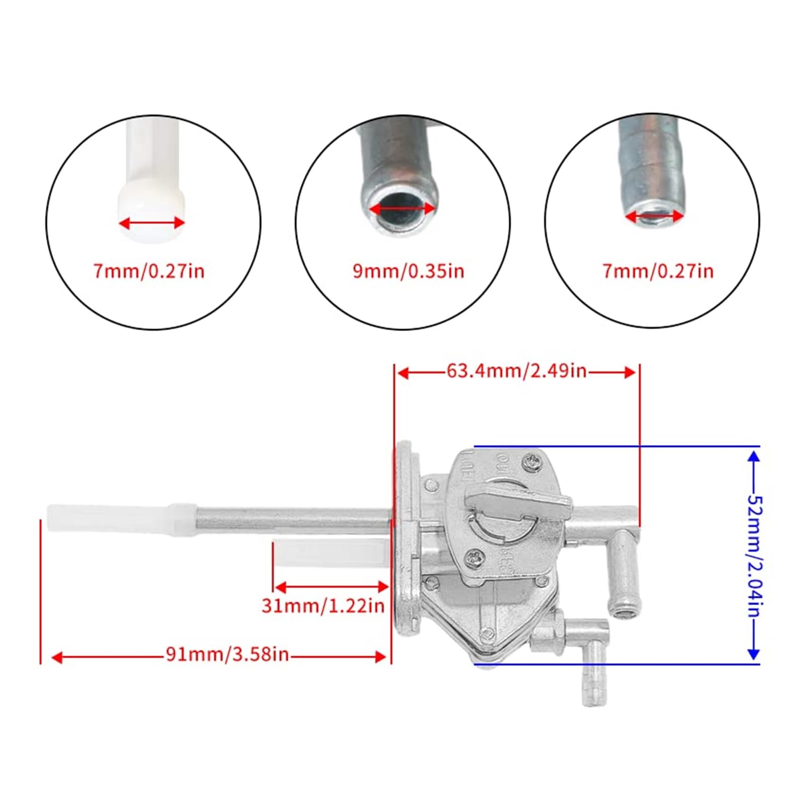 Moto Serbatoio Carburante Benzina Rubinetto Valvola Interruttore for DR650 DR650S DR650SE 1996-2019 2015-2018 44300-32E01 44300-32E00 Valvola di scarico del carburante per motociclette