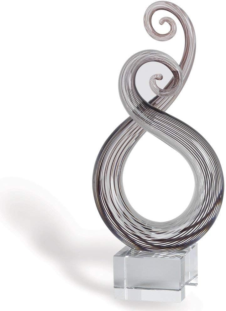 Badash Entangle Murano-Style Art Glass Centerpiece - 10" Tall Mouth-Blown Glass Sculpture on Crystal Base - Contemporary Home Decor Accent Piece