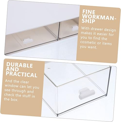 Miniatura 5 de EXCEART Caja de almacenamiento con cajón, vitrina de cosméticos, cajón de almacenamiento apilable, organizador de tocador, cubos de almacenamiento