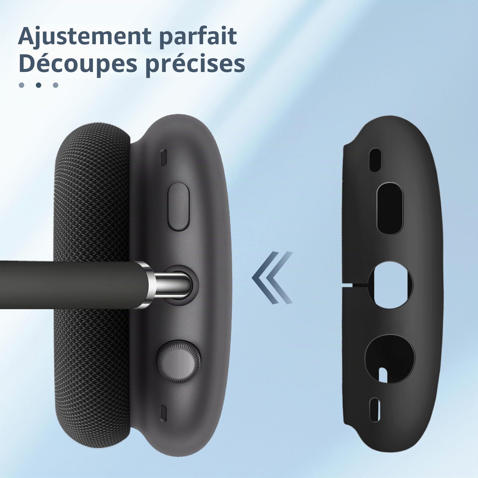 FINTIE Étui Silicone Souple pour AirPods Max 2 2026 et AirPods Max, Noir