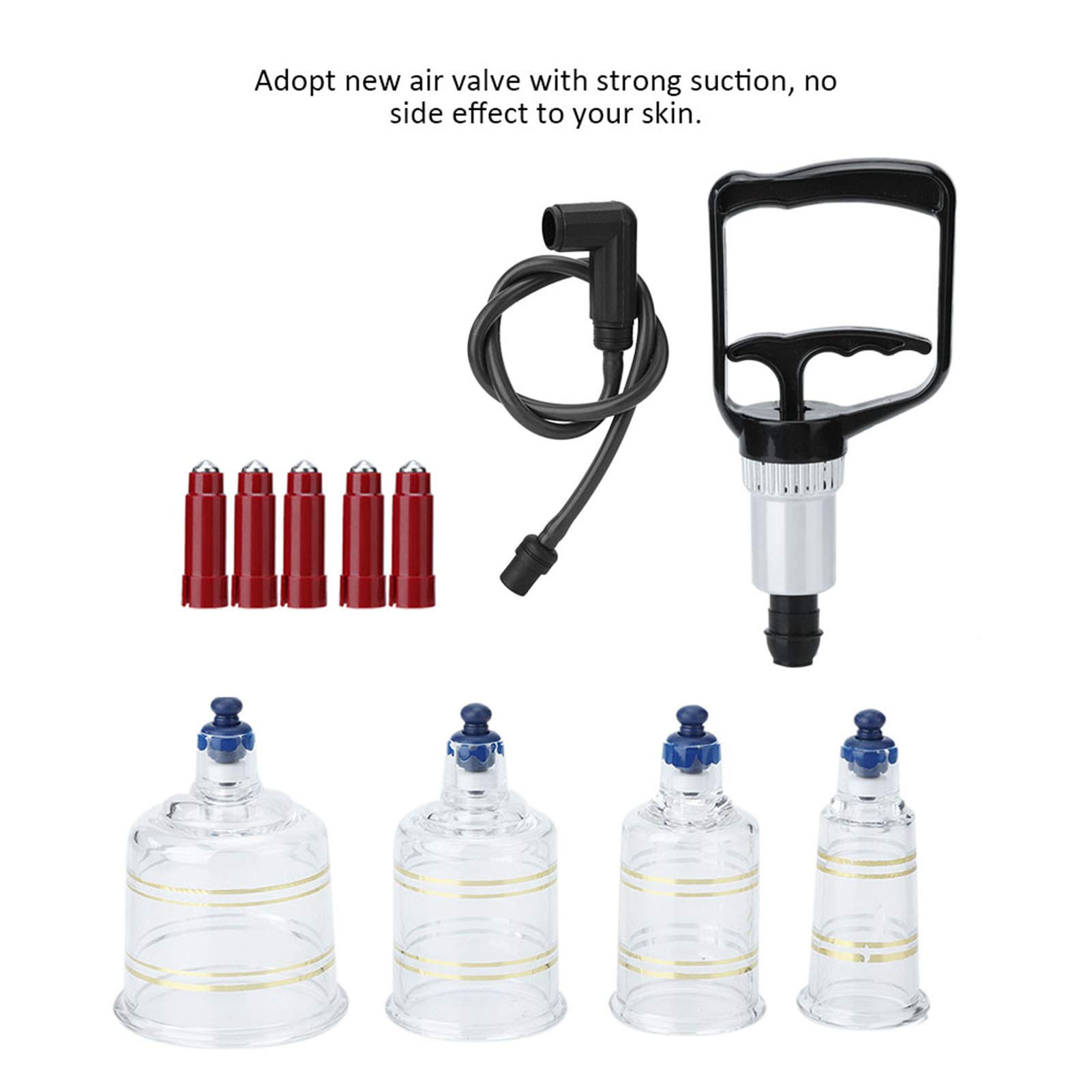 Set di coppettazione con Pompa, Set di coppette Hijama Cinese Ventose per Vuoto Massaggiatore Ventosa Set per del Vuoto per Massaggio con coppettazione Muscoli e articolazioni