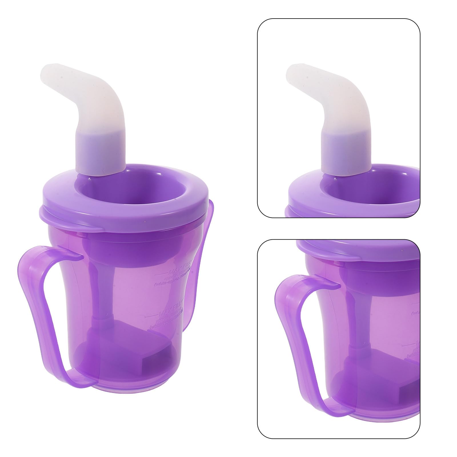 GALPADA Anti Erstickungs Trinkbecher aus Kunststoff 8,45oz für Senioren und Schlaganfallpatienten mit Griff Auslaufsicher und Geeignet für Bettpflege