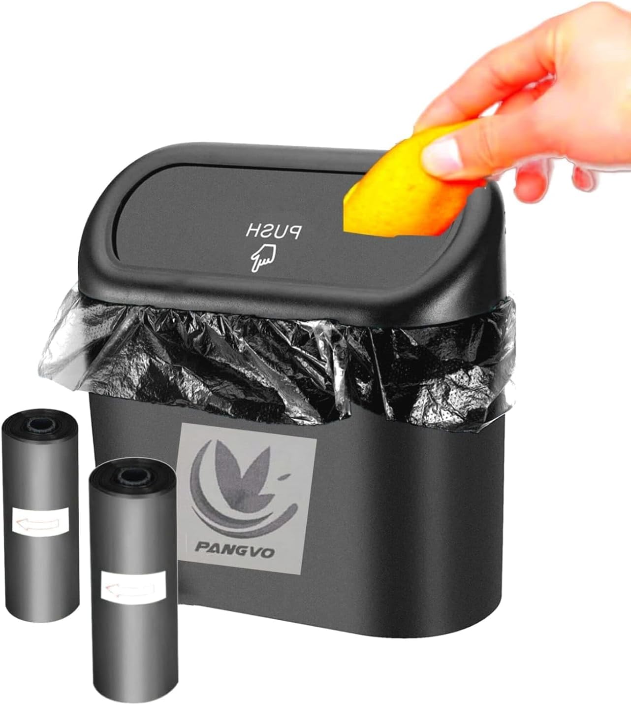 Car Trash Can Container With 30 Waste Poly bags Vehicle Trash Bin Leak Proof Dustbin Garbage Bag Kitchen Cabinet Organizer Desktop Bath Bedroom Home&Outdoor Wastebasket Office Waste Bin Holder