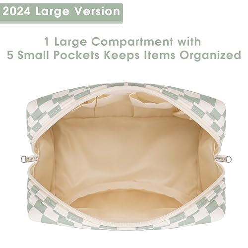 Miniatura 317 de Narwey Cute Cheetah Makeup Bag Travel Cosmetic Bag Organizer Toiletry Bag Make Up Bags with Compartments for Women Girls (Large, Black Leopard)