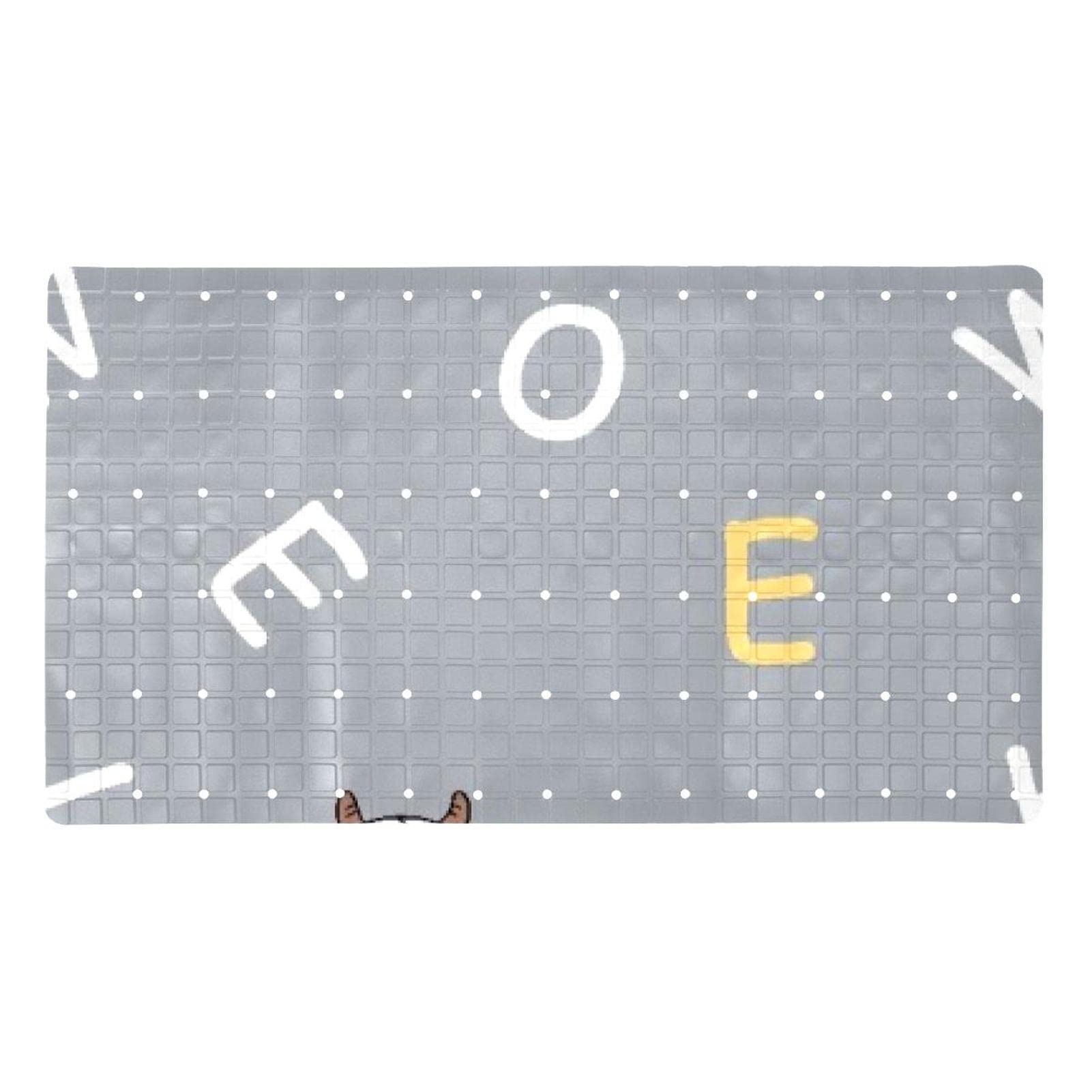 Tapis de bain antidérapant lavable PVC avec trous de drainage