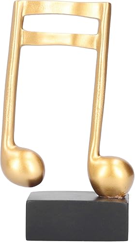 Miniatura 1 de Fdit Music Note Figurine, Resin Musical Note Sculpture with Frosted Retro Gold Finish and Black Base for Piano Shop Display or Home Office Desktop