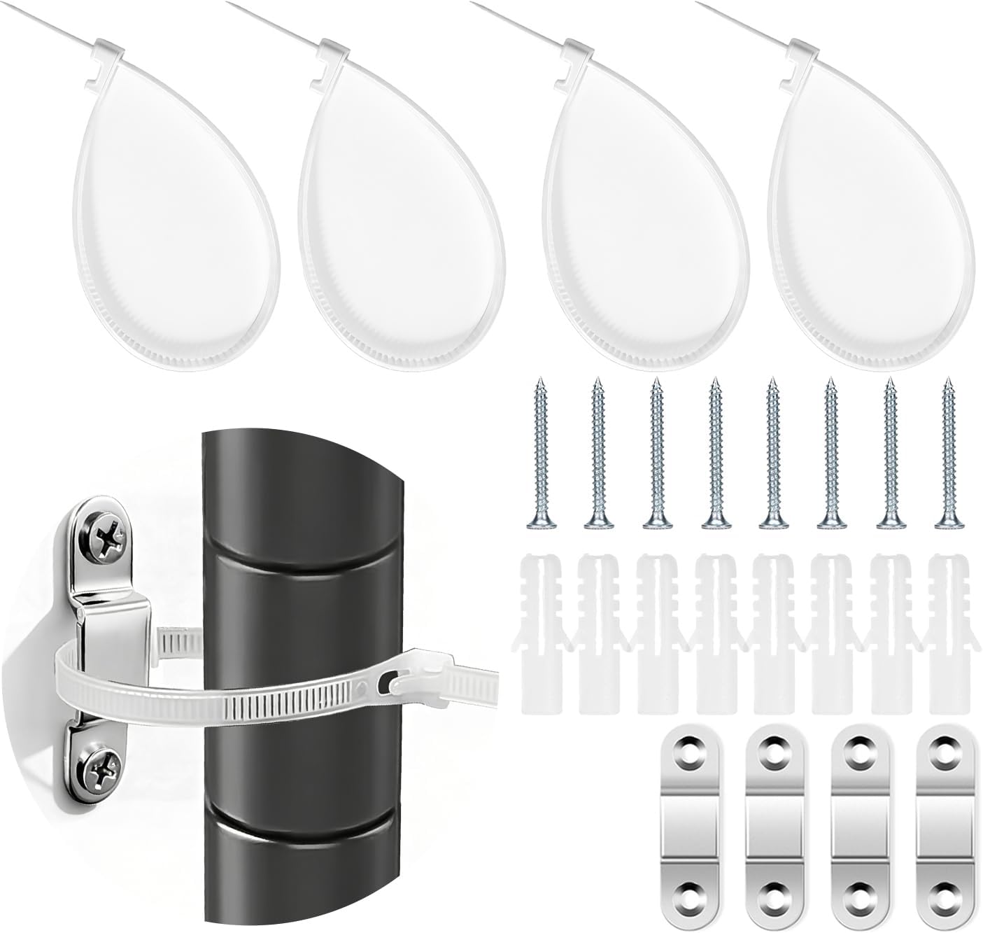 Climberer [4Packs] Anti-Tip Furniture Anchors for Baby Proofing & Earthquake Safety - Secure Garment Racks, Dressers to Wall with Stabilizing Straps & Fasteners