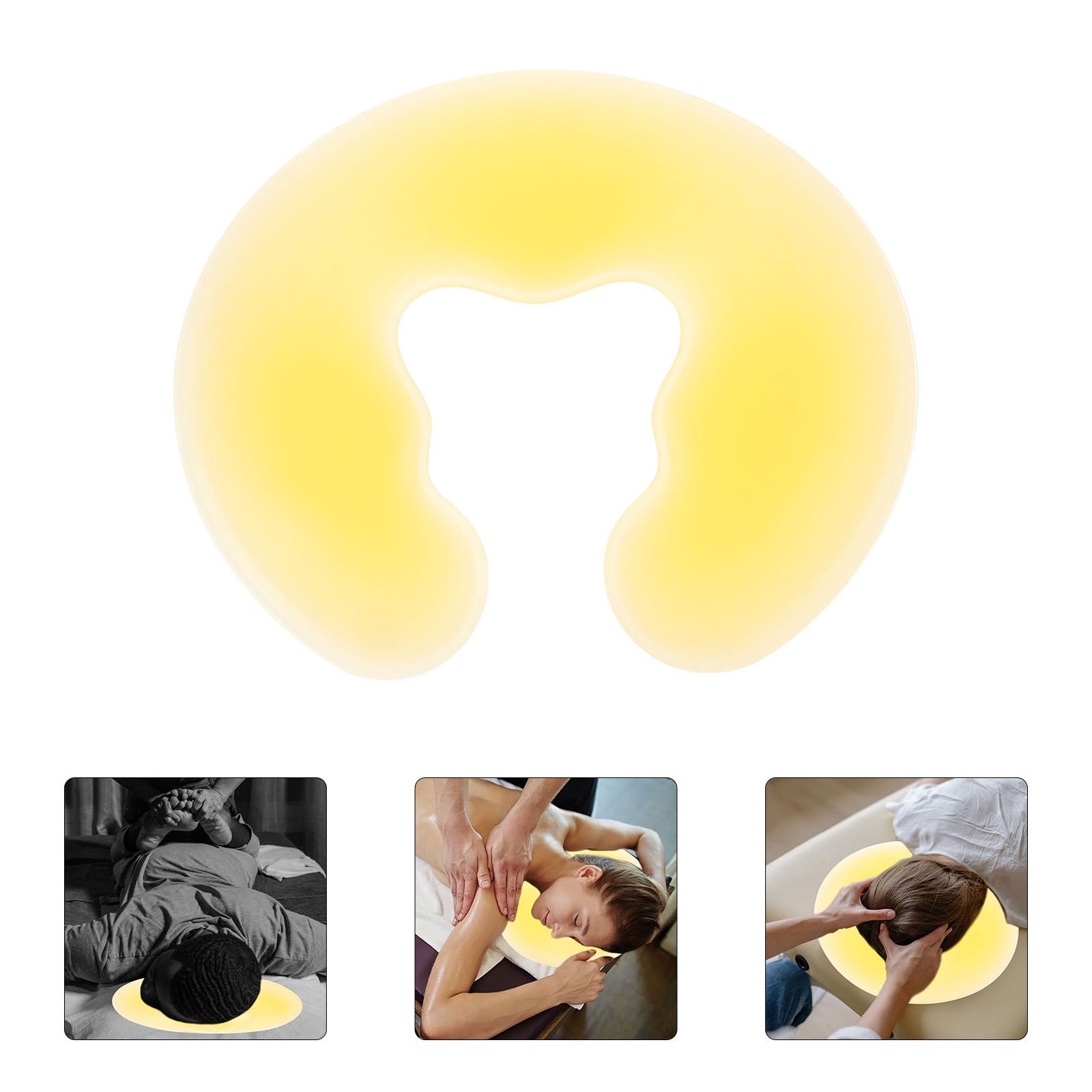 Almohada en Facial Amarilla de Silicona Forma Salón | Uso en Masaje y Tiendas, Reutilizable y Lavable, Posición Cómoda y Relajante